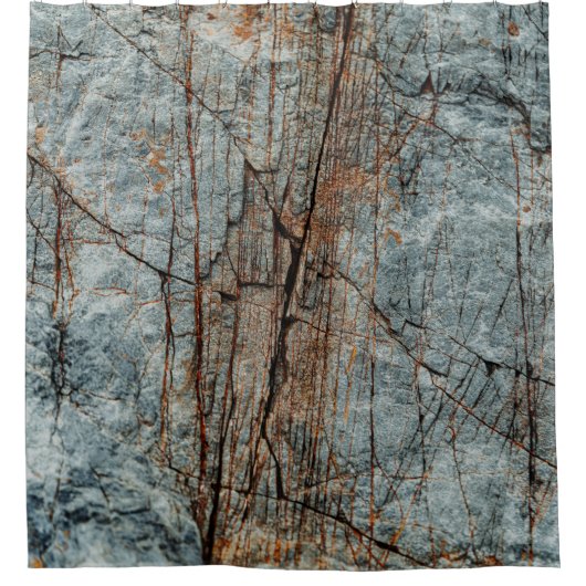 Blauwe rots douchegordijn (Voorkant)