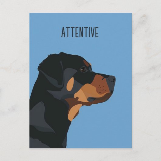 Blauwe rottweiler briefkaart (Voorkant)
