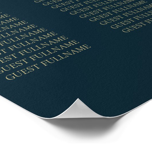 Blauwe Royal Fantasy Monogram Trouwstoelen Poster (Hoek)