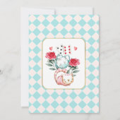 Blauwe roze Alice in nederland 1ste verjaardag Kaart (Achterkant)