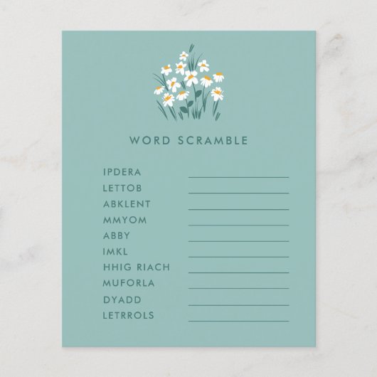 Blauwe roze baby shower roomvlies flyer (Voorkant)