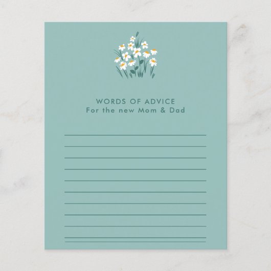 Blauwe roze baby shower roomvlies flyer (Voorkant)