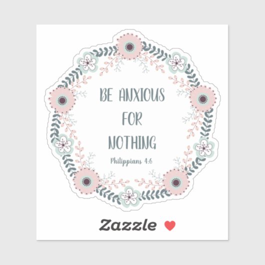 Blauwe roze Bijbel Verse Angst Sticker (Vel)