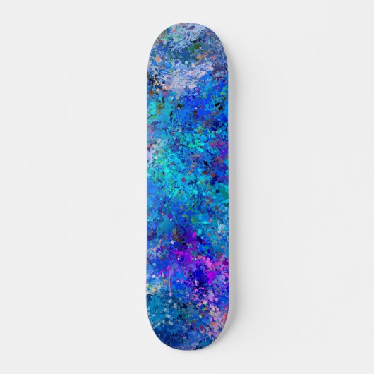 Blauwe roze Blauwgroen druppels Abstractie Persoonlijk Skateboard (Voorkant)