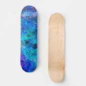 Blauwe roze Blauwgroen druppels Abstractie Persoonlijk Skateboard (Voorkant)