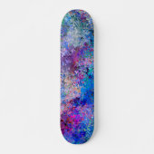 Blauwe roze Blauwgroen druppels Abstractie Persoonlijk Skateboard (Voorkant)