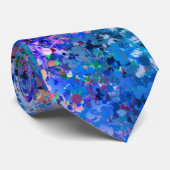 Blauwe roze Blauwgroen druppels Abstractie Stropdas (Opgerold)