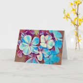 Blauwe roze bloem tuin Art Note Kaart (Gele Bloem)