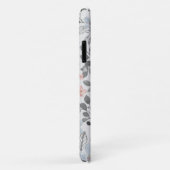 Blauwe roze bloemen botanische bloemen Case-Mate iPhone case (Achterkant/rechts)