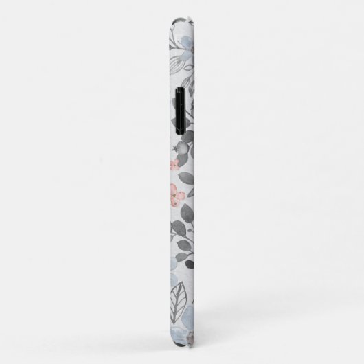 Blauwe roze bloemen botanische bloemen Case-Mate iPhone case (Achterkant/rechts)