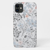 Blauwe roze bloemen botanische bloemen Case-Mate iPhone case (Achterkant)