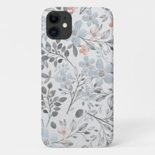 Blauwe roze bloemen botanische bloemen Case-Mate iPhone case
