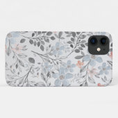 Blauwe roze bloemen botanische bloemen Case-Mate iPhone case (Achterkant (horizontaal))