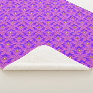 Blauwe roze bloemen in 3D, Artdeco Sherpa Deken