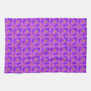 Blauwe roze bloemen in 3D, Artdeco Theedoek