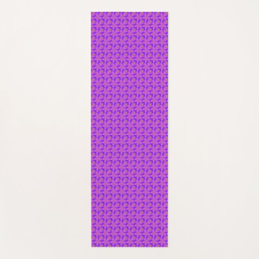Blauwe roze bloemen in 3D, Artdeco Yogamat (Voorkant)