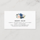 Blauwe roze bloemen Professionele makreel Visitekaartje (Achterkant)