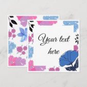 Blauwe & Roze Bloemkaart (Voorkant / Achterkant)
