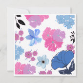 Blauwe & Roze Bloemkaart (Achterkant)