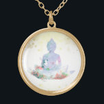 *~* Blauwe Roze Boeddha Botanische Floral Lotus AP Goud Vergulden Ketting<br><div class="desc">(( Search id AP33 for gelijkaardige design )) Eenvoudige en Minimale Abstracte Boho Zen Waterverf zacht met GOLD gebieden. Er zijn opties in vorm en metaal het plukken kleuren in het Zilveren Bord en het Gouden Bord. * Energetisch verbeterde Boheemse Botanische Garland / Bouquet Floral / Flowers Pastel Modern Popular,...</div>