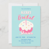 Blauwe roze cake bruidsdouche kaart (Voorkant)