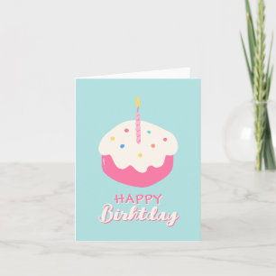 Blauwe roze cake Gefeliciteerd met je verjaardag Kaart