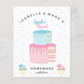 Blauwe roze Cake Gender Diskation Party Invision (Voorkant)