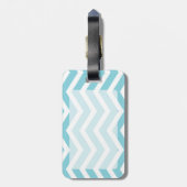 Blauwe roze Chevron Bagagelabel (Achterkant verticaal)