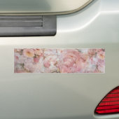  blauwe roze collage bloemtypografie bumpersticker (Op auto)