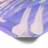 Blauwe roze en grijze Abstracte kunst Poster (Hoek)