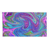 Blauwe, Roze en Paarse Groovy Abstracte retroart Kussensloop (Achterkant-Rechts)