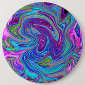 Blauwe, Roze en Paarse Groovy Abstracte retroart Ronde Button 6,0 Cm (Voorkant)