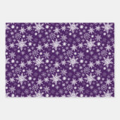 Blauwe roze en Paarse sneeuwvlokken Inpakpapier Vel (Voorkant 3)