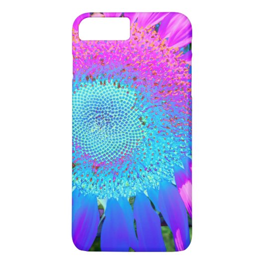 Blauwe roze en Paarse zonnebloem Case-Mate iPhone Case (Achterkant)