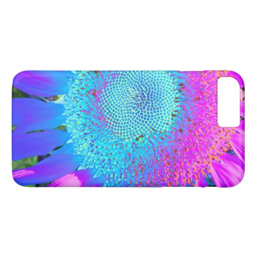 Blauwe roze en Paarse zonnebloem Case-Mate iPhone Case (Achterkant (Horizontaal))