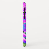 Blauwe roze funky retro zonnebloem Case-Mate iPhone case (Achterkant/links)