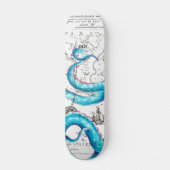 Blauwe roze, gebleekte tentakels Inkt Persoonlijk Skateboard (Voorkant)
