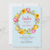 Blauwe roze geel kiezelkorst paasmakreel eitje kaart (Voorkant)
