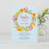 Blauwe roze geel kiezelkorst paasmakreel eitje kaart (Staand voorkant)