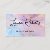 Blauwe roze goudWaterverf art Visitekaartjes (Voorkant)