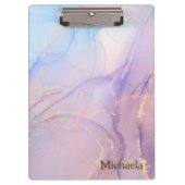 Blauwe roze goudWaterverf kunst Klembord (Voorkant)