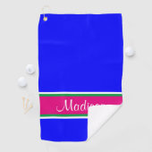 Blauwe roze groene streep golfhanddoek (Insitu)