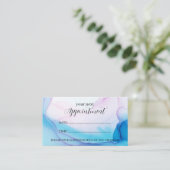 Blauwe & Roze Inkt Professionele Afspraakkaart Visitekaartje (Staand voorkant)