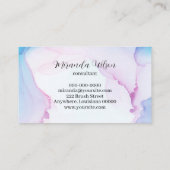 Blauwe & Roze Inkt Professionele Afspraakkaart Visitekaartje (Achterkant)