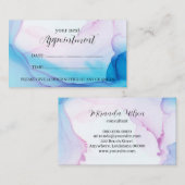 Blauwe & Roze Inkt Professionele Afspraakkaart Visitekaartje (Voorkant / Achterkant)