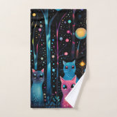 Blauwe Roze katten Bad Handdoek (Handdoek)