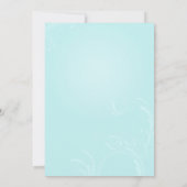 Blauwe roze kersen bloesems bruiloft kaart (Achterkant)