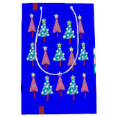 Blauwe roze kersttentjes medium cadeauzakje (Voorkant)