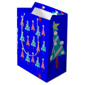 Blauwe roze kersttentjes medium cadeauzakje (Achterkant Gekanteld)