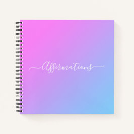 Blauwe roze kleurstof Witte Typografie Affirmaties Notitieboek